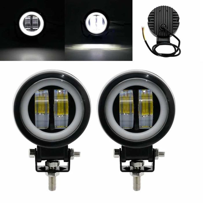 2 БРОЯ 40W Диодни Фарове за Мотор Мотокар ATV 12-24V LED Прожектор ФАР