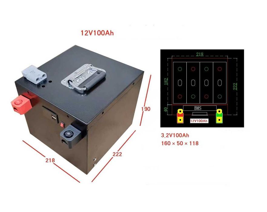 Carcasa baterie LifePO4 12V 100Ah Metalica