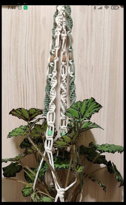 Двойно Макраме  за две саксии 14  лв..  двуцветни и бели 6.00лв.Канап