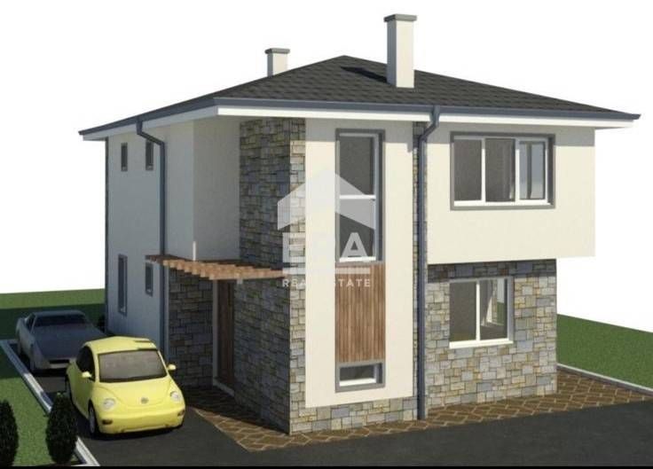 Двуетажна новострояща се къща за продажба, с двор и две паркоместа, в