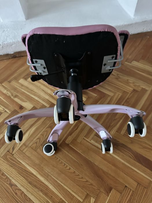 Детски/Ученически офис стол – розов с котешка облегалка, регулируем