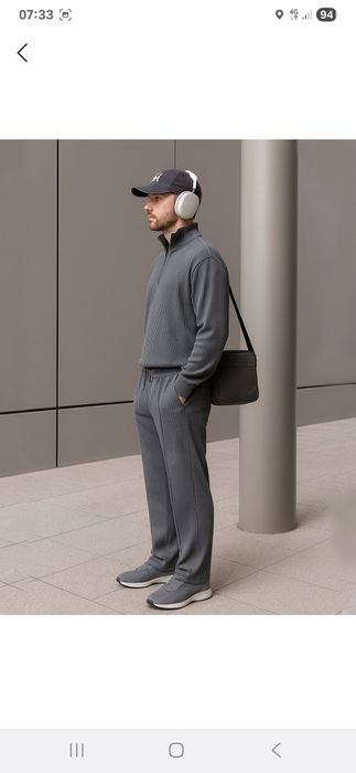 Erkaklar uchun kiyim to‘plami Nasem, ikki qismli kostyum (polo va shim