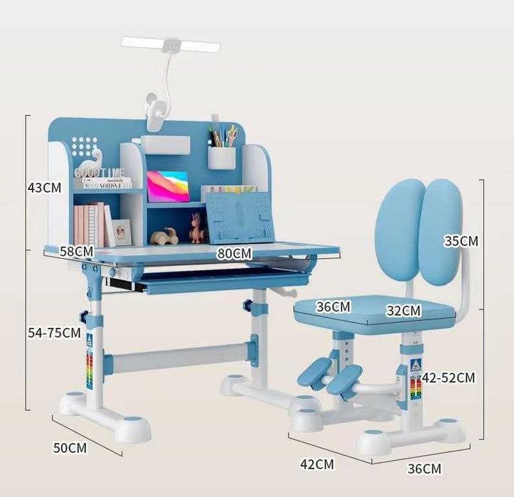 Детская парта ортопедическая для школьника растущая парта с наклоном
