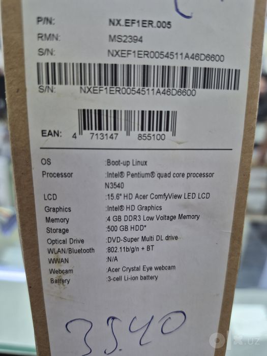 Acer pentium quad core n3540