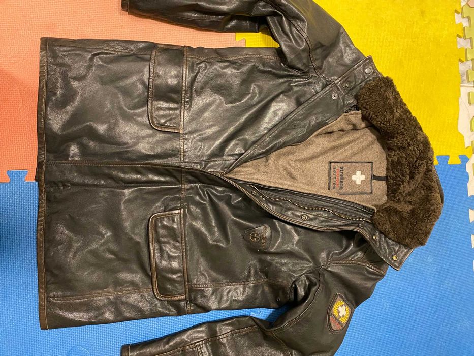 ''Strellson''оригинално мъжко кожено яке шуба Л размер