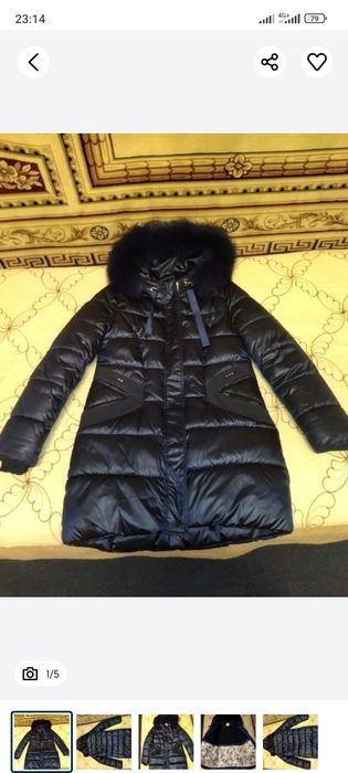 Пуховик зимний на девочку, размер 152