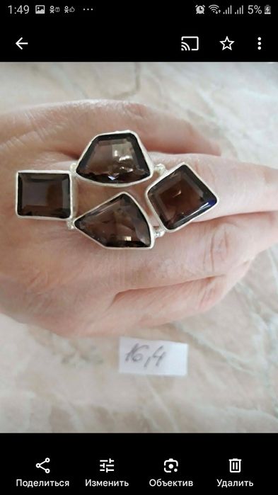 Кольца серебро 925 пробы с натуральными топазами из Тайланда