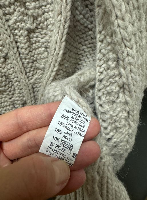 Cardigan lung tricotat, culoare bej, mărime S-M, Alise