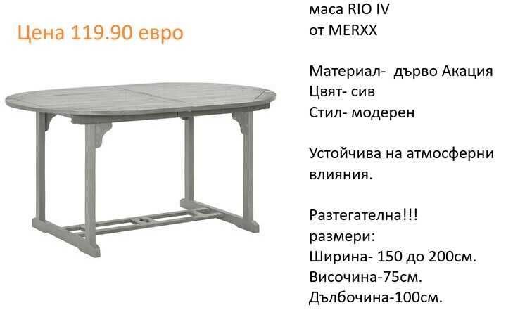 РАЗЧИСТВАМЕ СКЛАДА градински маси от 39.90 евро