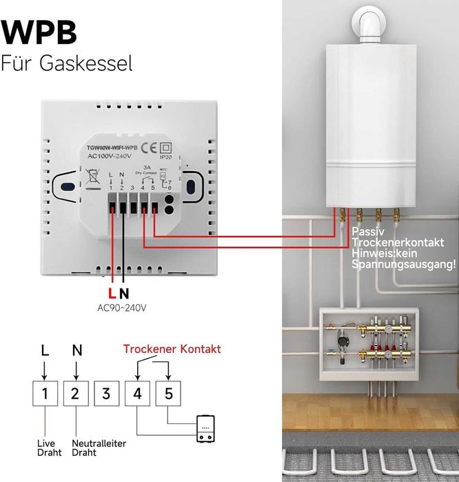 Termostat WiFi pentru centrală termică / boiler / alte dispozitive