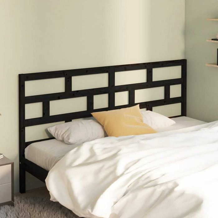 Tablie Pat 186x4x100 cm lemn de pin masiv negru