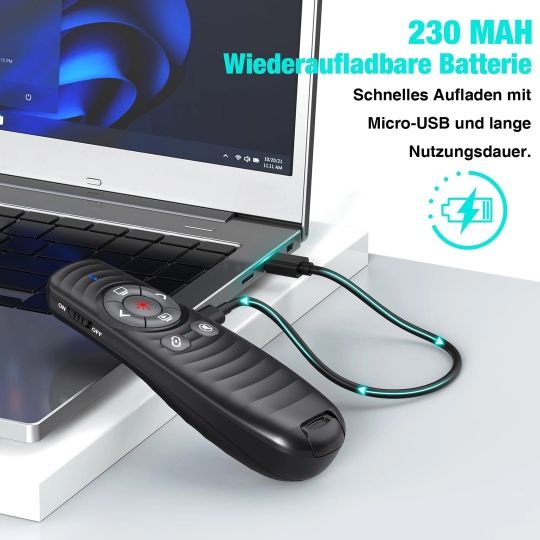 Pointer USB C reîncărcabil, wireless 2.4 GHz