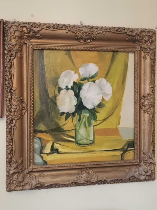 Picturi în ulei pe panza rama lemn aurit