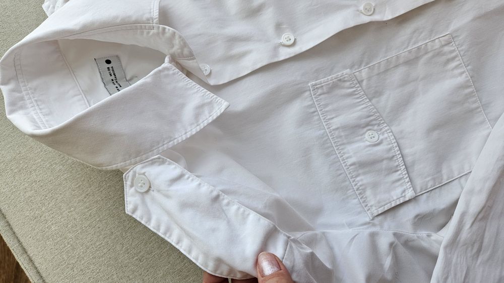 ZARA Нова бяла риза с джобчета, М размер