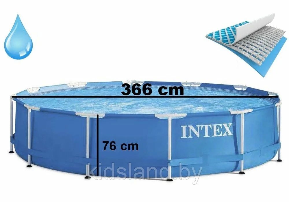 продам круглый каркасный бассейн Intex 3.66м*366