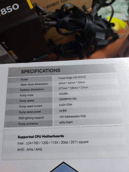 Okazie!Cooler SIGILAT pe lichid,aio 240mm Thermalright Frozen Edge 240  alb,multisocket,nu Progaming,1st Player,1700,1851,am5,am4,1151v2,1150,1151,etc