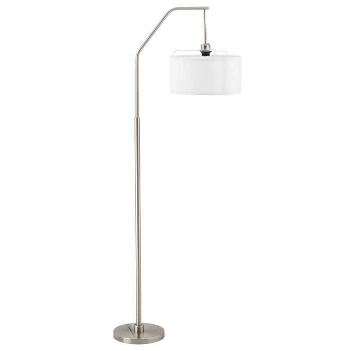 Lampă de podea modernă din oțel cu abajur din material textil, 65x33x158cm – Alb , HOMCOM