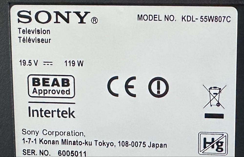 Sony Bravia  FHD 55 Inch KDL55W807C 100Hz Android
