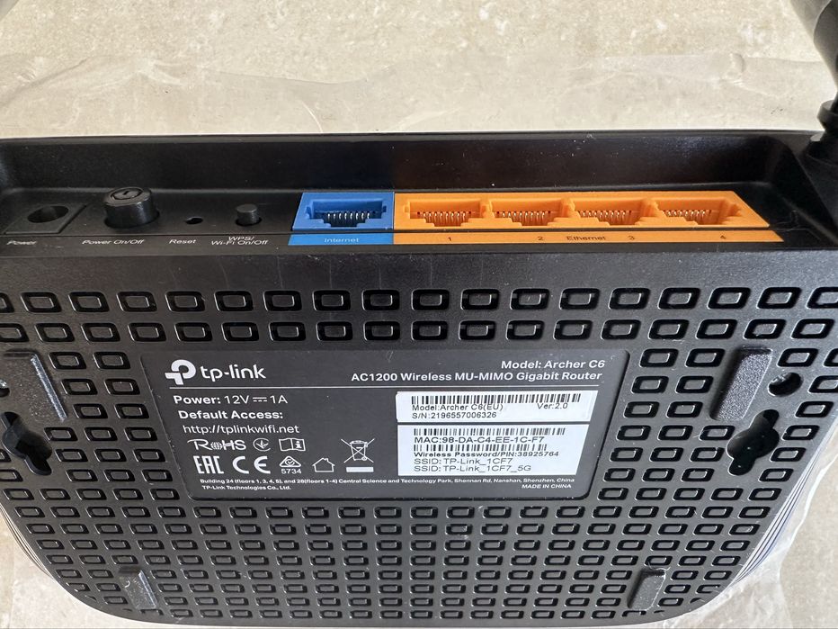 Router TpLink Archer C6 v2.0 AC1200 ca nou