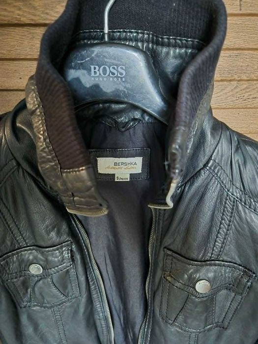 Geaca de piele naturala, dama, Bershka, S
