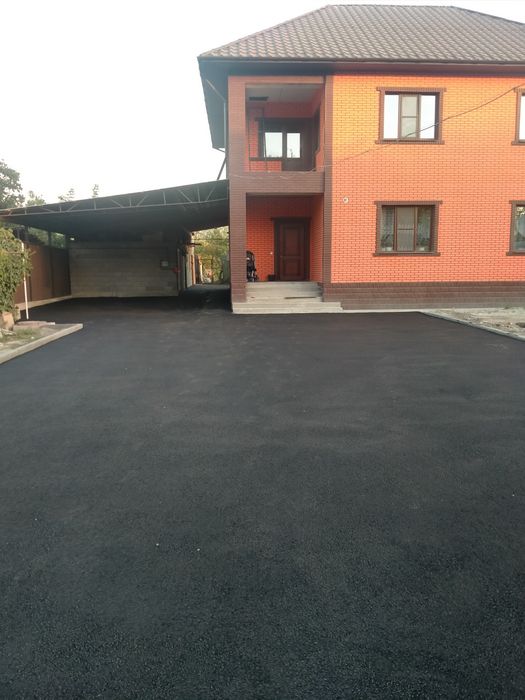 Асфальтирование. Укладка асфальта. Каток