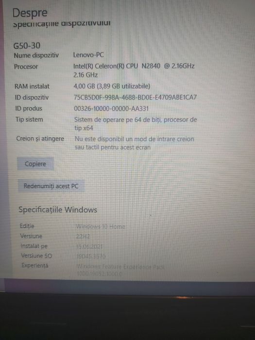 Vând leptop Lenovo g50