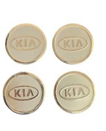 Метални стикери за капачки на джанти или тасове KIA  60 мм (4 броя)