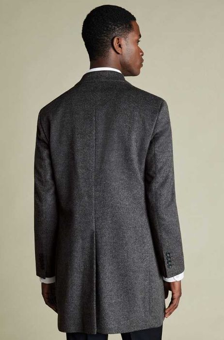 Palton slim 54 XL XXL Georgio Italy lana si casmir respirabil moal gri