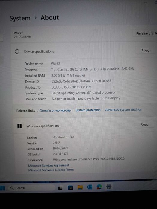Laptop Lenovo ThinkPad 17" Windows 11Pro intel Core i5