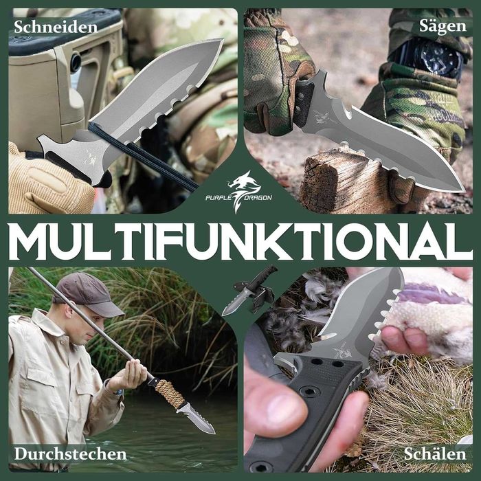 Нож Purple Dragon - за туризъм, бушкрафт, риболов, оцеляване