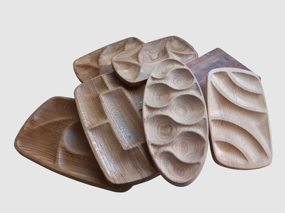 Кухненска 3Д дъска/плато за мезета и рязане от дърво."Вир".