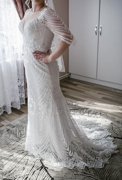 Rochie de mireasă + voal scurt