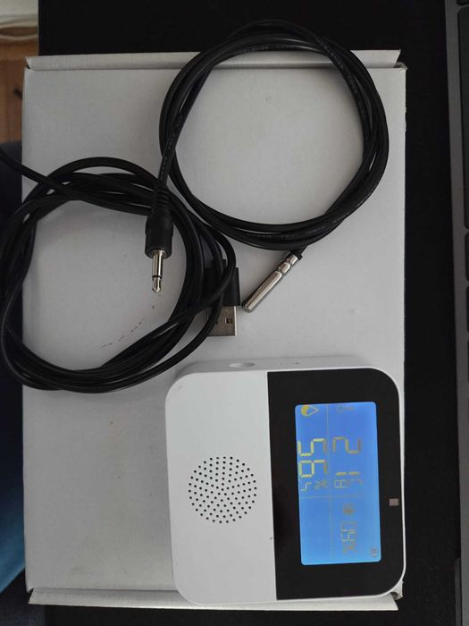 Senzor inteligent de temperatura si umiditate, Vaxiuja, Wifi, Afisaj LCD, Compatibil cu Tuya Smart/Smart Life, Alb
