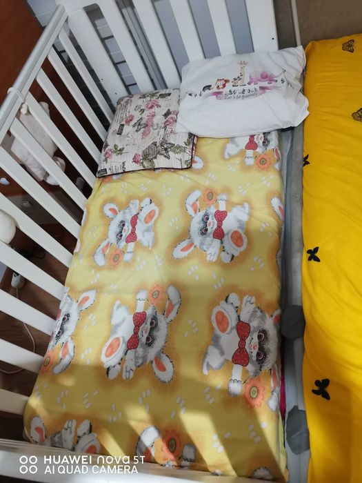 Patut cu saltea de cocos si lenjerie