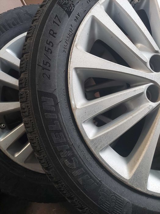 4бр. гуми 215/55/17 Continental и Mishelin All season, M+S dot22 6.0mm