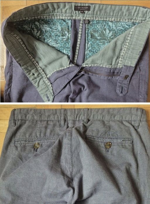 Pantaloni Premium Ted Baker Slim Fit, Din Bumbac Pur, Bărbați - 32L