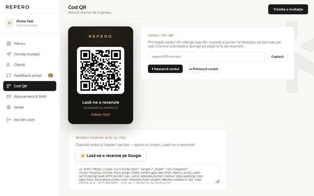 Afacere online la cheie – Aplicație web recenzii Google pentru firme, SaaS complet