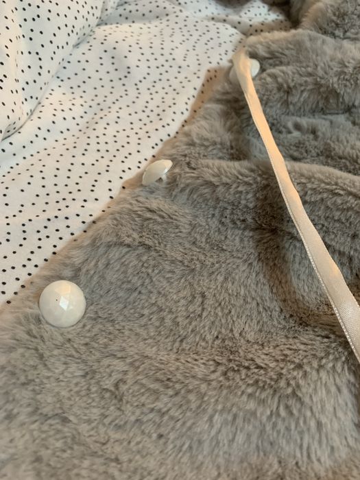 Бебешко палтенце с космест ефект и качулка мече