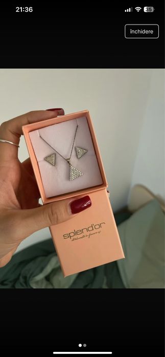 Set triunghi splendor argint 925