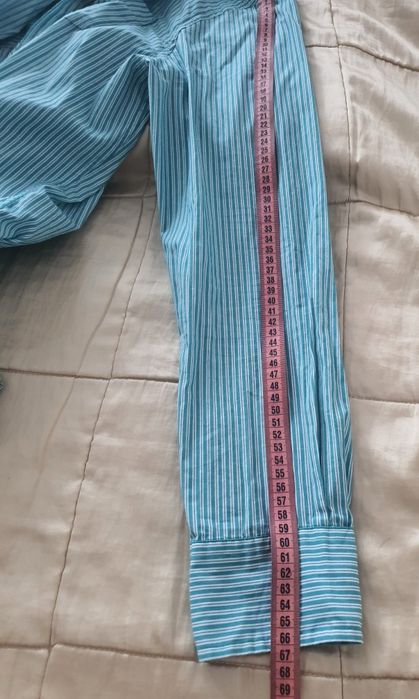 SMOG L cămașă bărbați slim fit 100% bumbac verde albastru dungi fine casual elegant regular fit