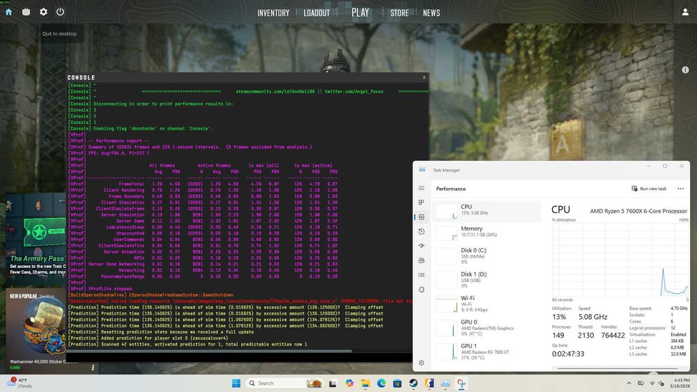 PC Gaming Ryzen 5 7600X RX 7800 XT 32GB DDR5