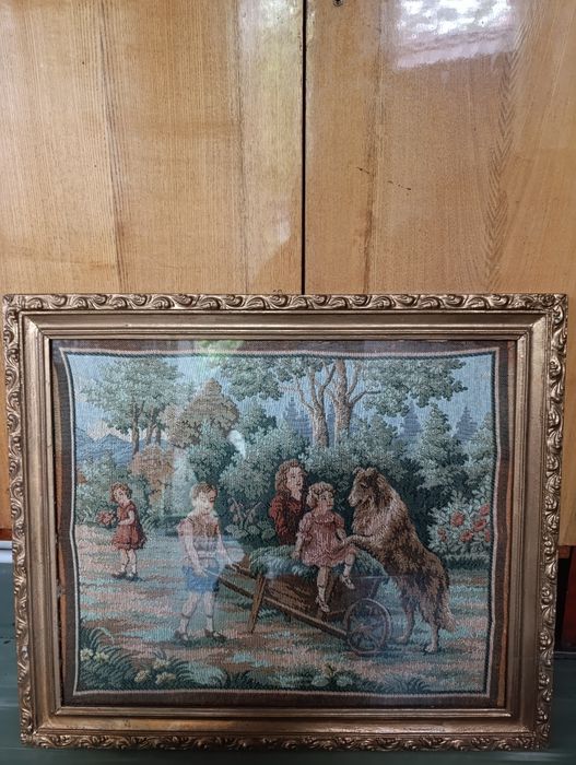 Гобелен картина дети Германии,1930 год, состоянии отличное
