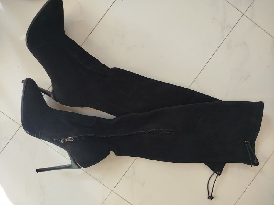 Велурени дамски  ботуши