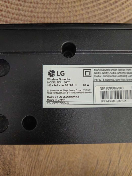 Сундбар на LG, отлично състояние, рядко е използван