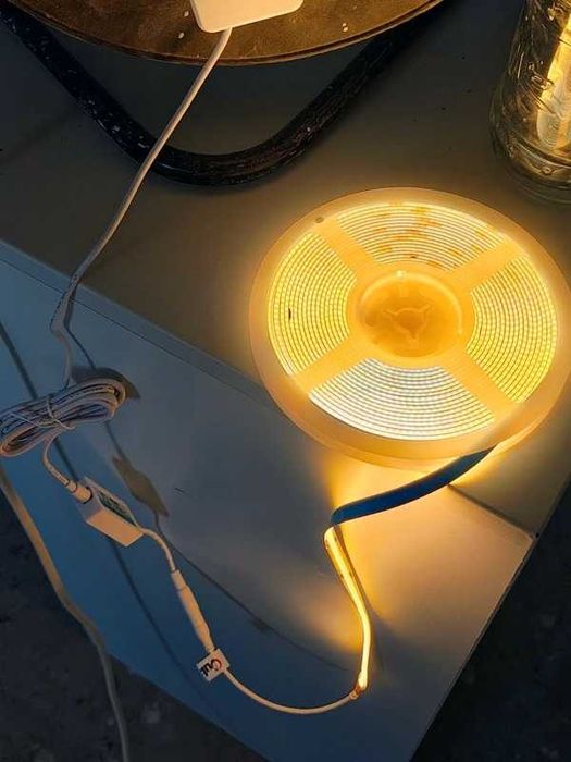 Set Banda LED 24V COB Smart 6m Lumină Caldă 2700K, Wi-Fi, telecomanda, Alexa Google Home