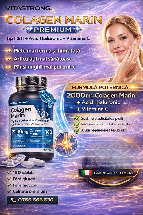 Premium Colagen Marin produsbin italia  2000 mg cuti a economică 180 capsule Pentru piele și articulații