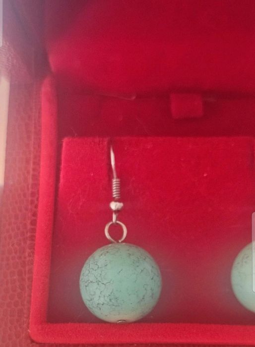 Cercei noi superbi cu piatra naturala larimar