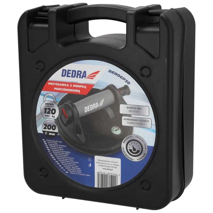 Вакуумна вендуза с помпа и манометър DEDRA DED06P30, 120 кг