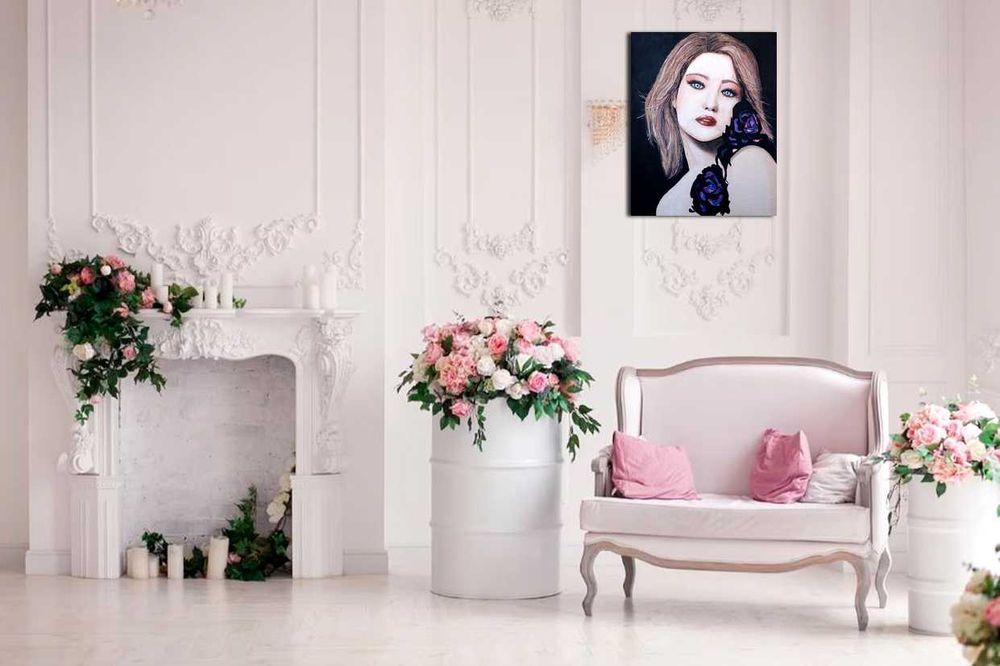 Tablou, portret femeie, 60,5 cm x 47, 5 cm