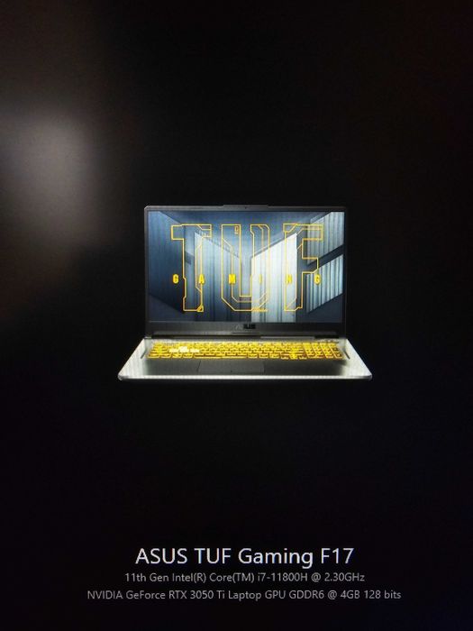 ASUS TUF Gaming F17 - Intel Core i7-11800H 11Gen - NVIDIA GeForce RTX 3050 Ti 4GB GDDR6 - 32 GB DDR4 - 1 TB SSD NVMe - 17.3" FHD IPS, 144Hz